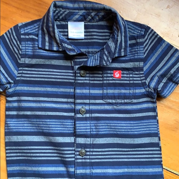SALE 3/$24 Gymboree Blue Button Down Romper - Picture 2 of 4